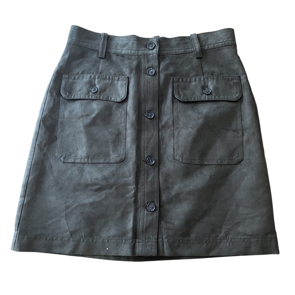 Women's Banana Republic Faux Suede Olive Skirt Size 2